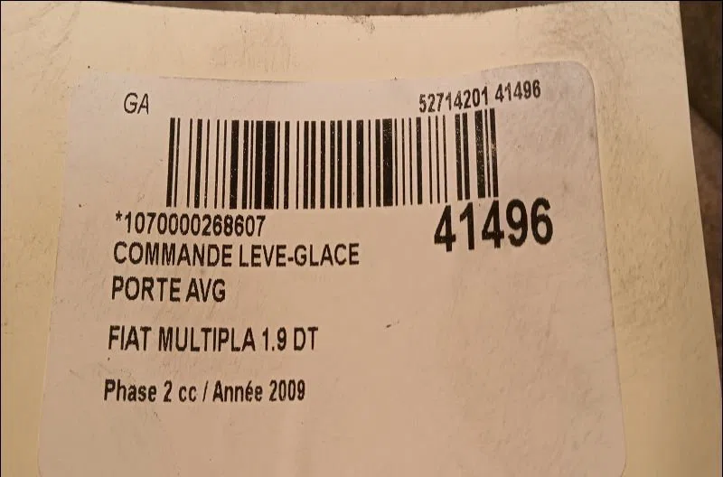 Commande lève-glace porte avant gauche Fiat MULTIPLA (186_) 1.9 jtd (186axe1a) (2002-2010) occasion