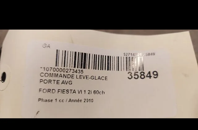 Commande lève-glace porte avant gauche FORD FIESTA VI 2010 occasion