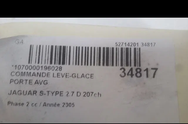 Commande lève-glace porte avant gauche Jaguar S-TYPE II (X200) 2.7 d (2004-2007) occasion