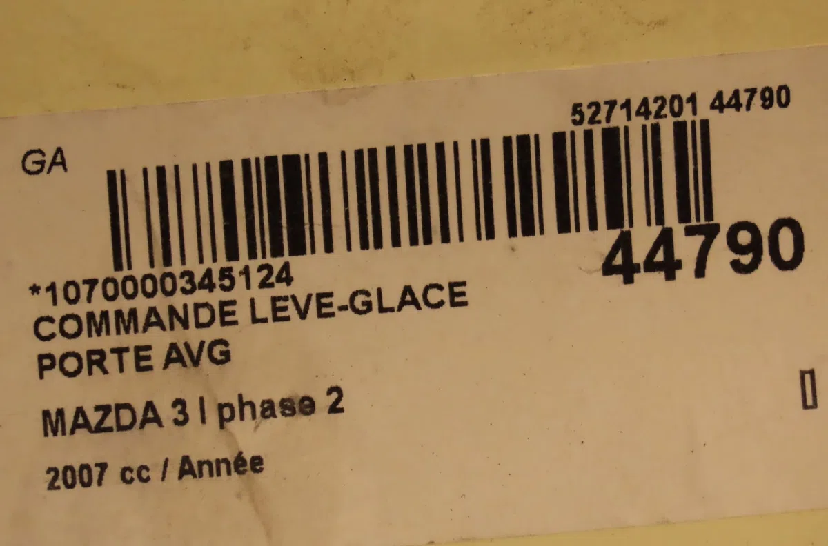 Commande lève-glace porte avant gauche Mazda 3 (BK) 1.6 (bk14) (2003-2009) occasion