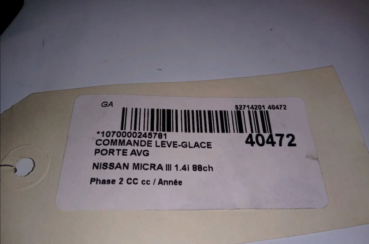 Commande lève-glace porte avant gauche Nissan MICRA CC III (K12) 1.4 16v (2005) occasion