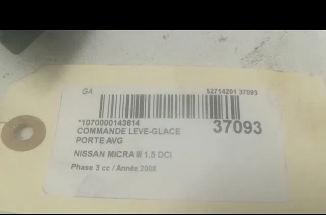 Commande lève-glace porte avant gauche NISSAN MICRA III 2008 occasion