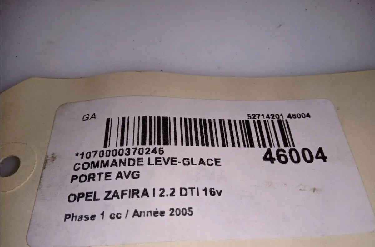 Commande lève-glace porte avant gauche Opel ZAFIRA A Monospace (T98) 2.2 dti 16v (f75) (2002-2005) 5 portes occasion