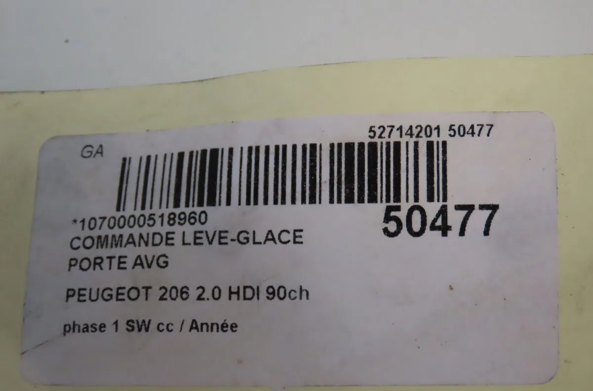 Commande lève-glace porte avant gauche Peugeot 206 SW (2E-K) 2.0 hdi (2002-2007) occasion