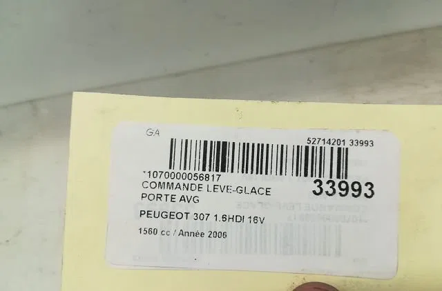 Commande lève-glace porte avant gauche PEUGEOT 307 2006 occasion