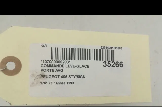 Commande lève-glace porte avant gauche Peugeot 405 II (4B) 1.8 (1992-1995) occasion