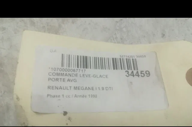 Commande lève-glace porte avant gauche Renault MEGANE I (BA0-1_) 1.9 dti (ba08, ba0n) (1997-2001) occasion