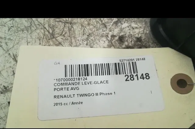 Commande lève-glace porte avant gauche RENAULT TWINGO III 2015 occasion