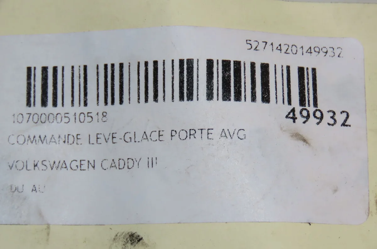 Commande lève-glace porte avant gauche Volkswagen CADDY III Camionnette-Monospace (2KA, 2KH, 2CA, 2CH) 1.9 tdi 4motion (