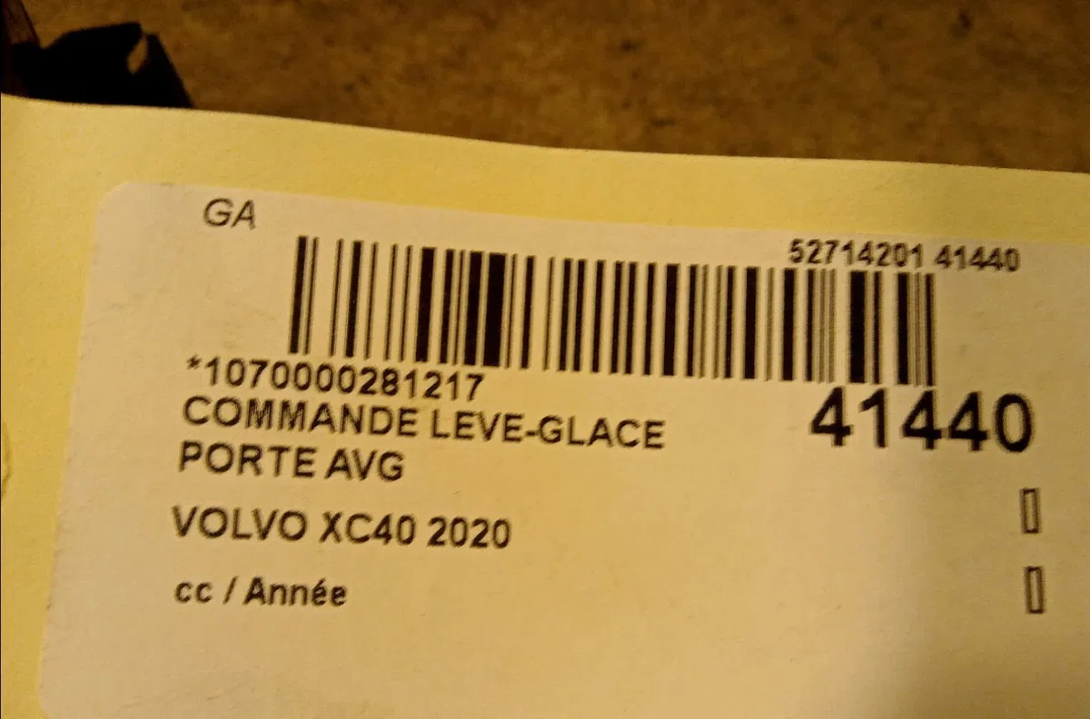 Commande lève-glace porte avant gauche Volvo XC40 (536) T3 (2020) occasion