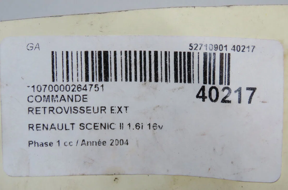 Commande rétroviseurs extérieures électriques Renault SCÉNIC II (JM0-1_) 2.0 (jm05, jm0u, jm1n, jm1u, jm2v) (2003-2009) 