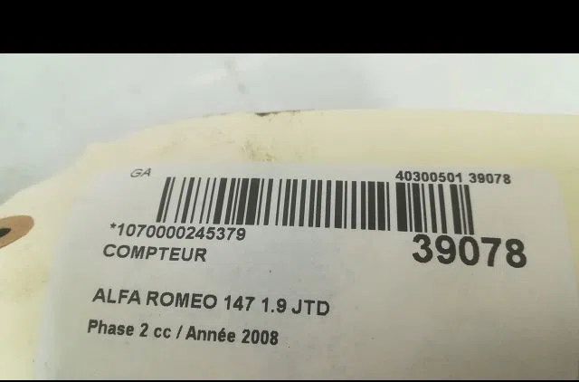 Compteur Alfa romeo 147 (937_) 1.9 jtdm (937.axd1a, 937.axv1a, 937.bxb1a) (2004-2010) occasion
