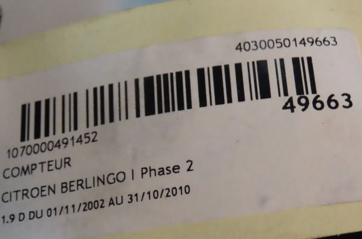 Compteur Citroen BERLINGO - BERLINGO FIRST Camionnette-Monospace (M_) 1.9 d 70 (mbwjz, mcwjz) (1999-2011) occasion