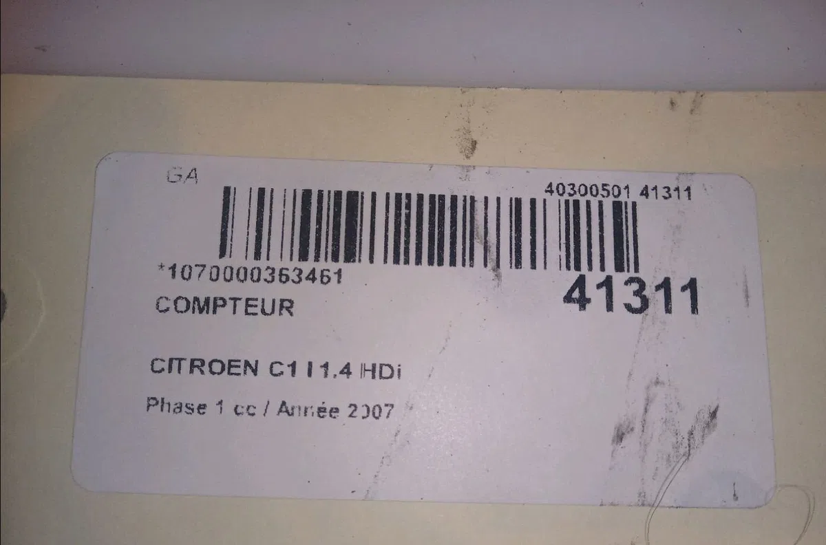 Compteur CITROEN C1 I 2007 occasion