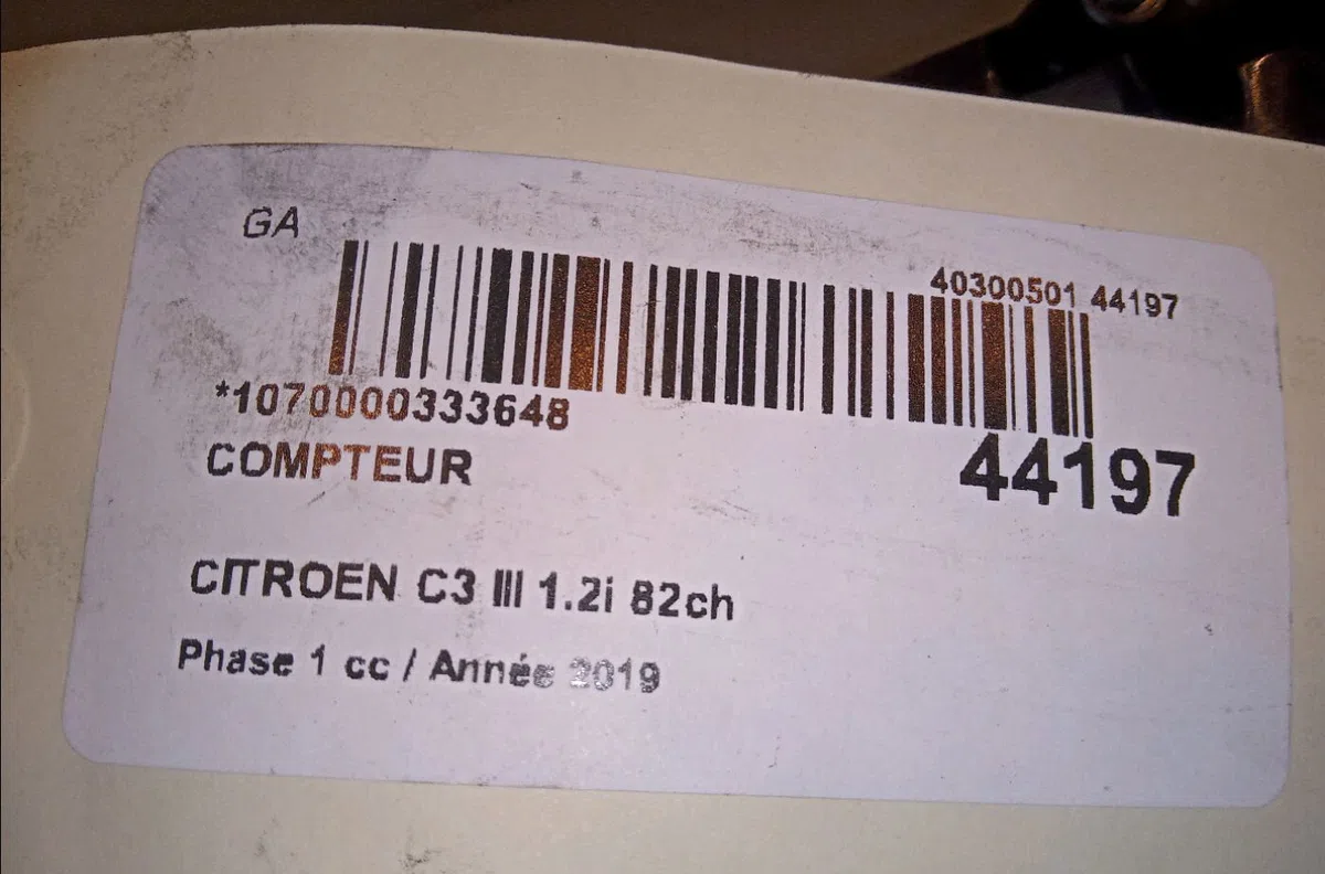 Compteur Citroen C3 III (SX) 1.2 puretech 82 (2018) 5 portes occasion