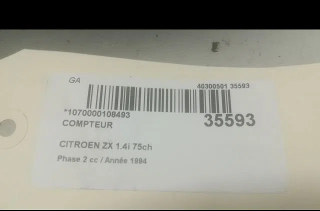 Compteur Citroen ZX (N2) 1.4 i (1991-1997) 5 portes occasion