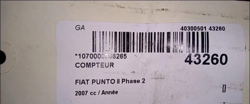 Compteur Fiat PUNTO (188_) 1.2 natural power (2003-2012) occasion