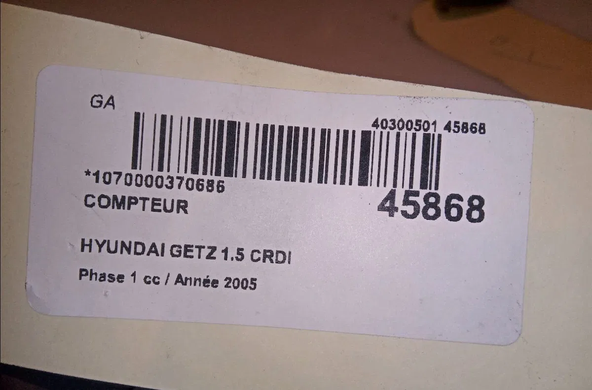 Compteur Hyundai GETZ (TB) 1.5 crdi (2003-2005) 5 portes occasion