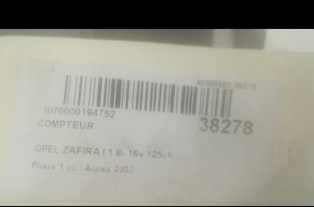 Compteur Opel ZAFIRA A Monospace (T98) 1.8 16v (f75) (1999-2000) occasion