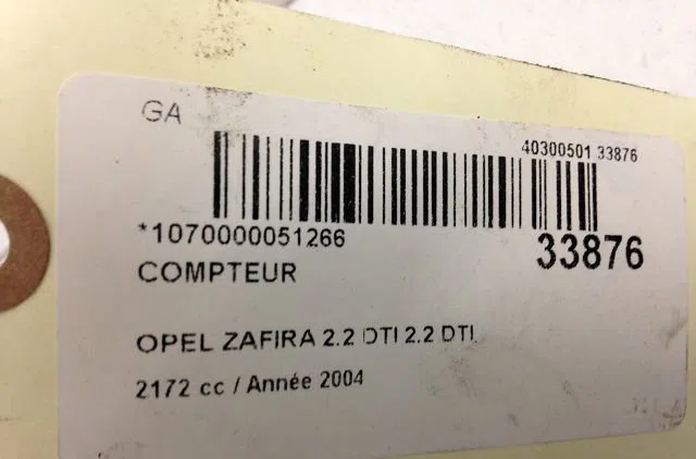 Compteur Opel ZAFIRA A Monospace (T98) 2.2 dti 16v (f75) (2002-2005) 5 portes occasion
