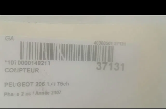 Compteur Peugeot 206 3-5 portes (2A-C) 1.4 i (1998-2012) 3 portes occasion