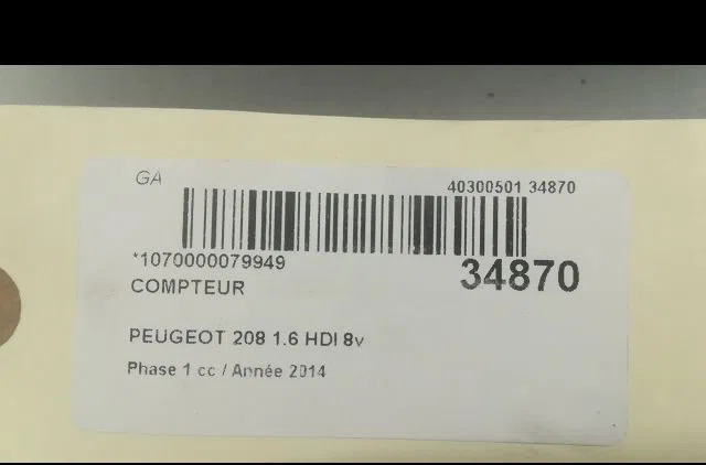 Compteur Peugeot 208 I (CA_, CC_) 1.6 hdi (2012) occasion