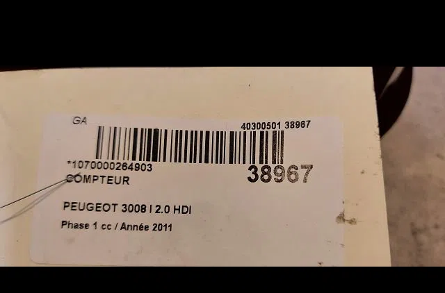 Compteur Peugeot 3008 Monospace (0U_) 2.0 hdi 150 - bluehdi 150 (2009-2016) 5 portes occasion