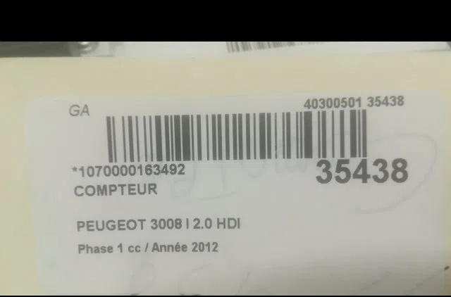 Compteur Peugeot 3008 Monospace (0U_) 2.0 hdi hybrid4 (2011-2016) 5 portes occasion
