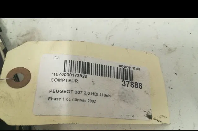 Compteur Peugeot 307 (3A-C) 2.0 hdi 110 (2000-2007) occasion