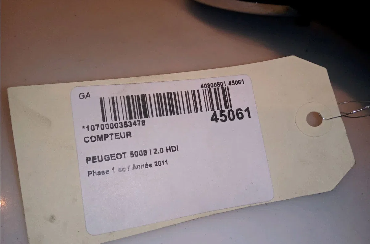 Compteur Peugeot 5008 (0U_, 0E_) 2.0 hdi 150 - bluehdi 150 (2009-2017) 5 portes occasion