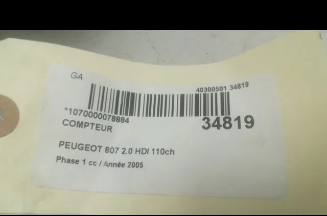 Compteur Peugeot 807 (EB_) 2.2 hdi (2002) occasion