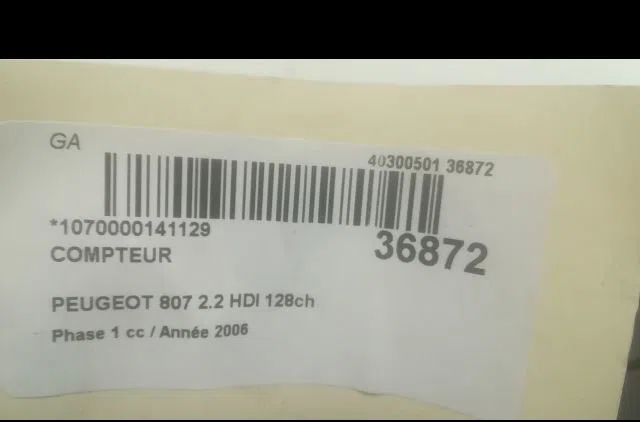 Compteur Peugeot 807 (EB_) 2.2 hdi (2002) occasion