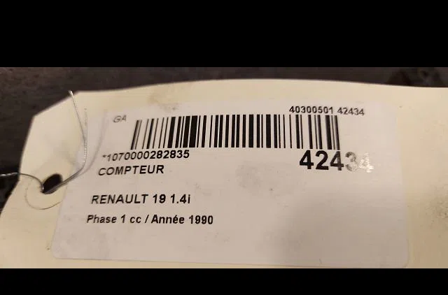Compteur Renault 19 I (B-C53_) 1.4 (1988-1992) occasion