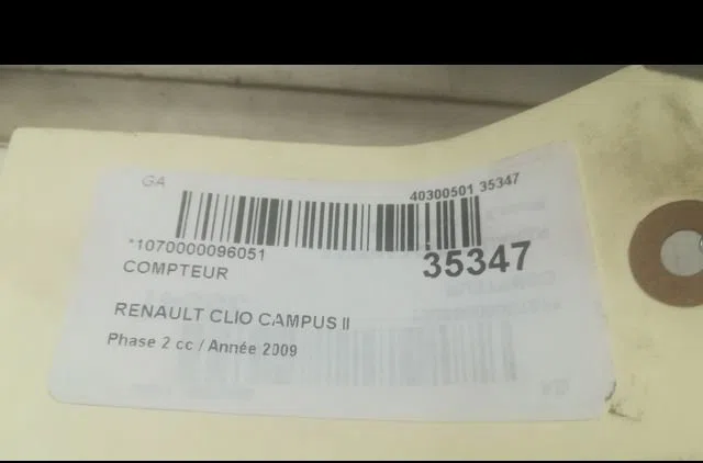 Compteur RENAULT CLIO CAMPUS II 2009 occasion
