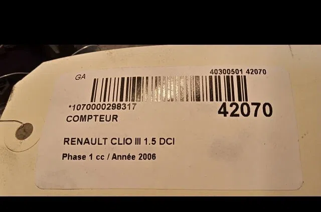 Compteur Renault CLIO III (BR0-1, CR0-1) 1.5 dci (br17, cr17) (2005-2012) 5 portes occasion