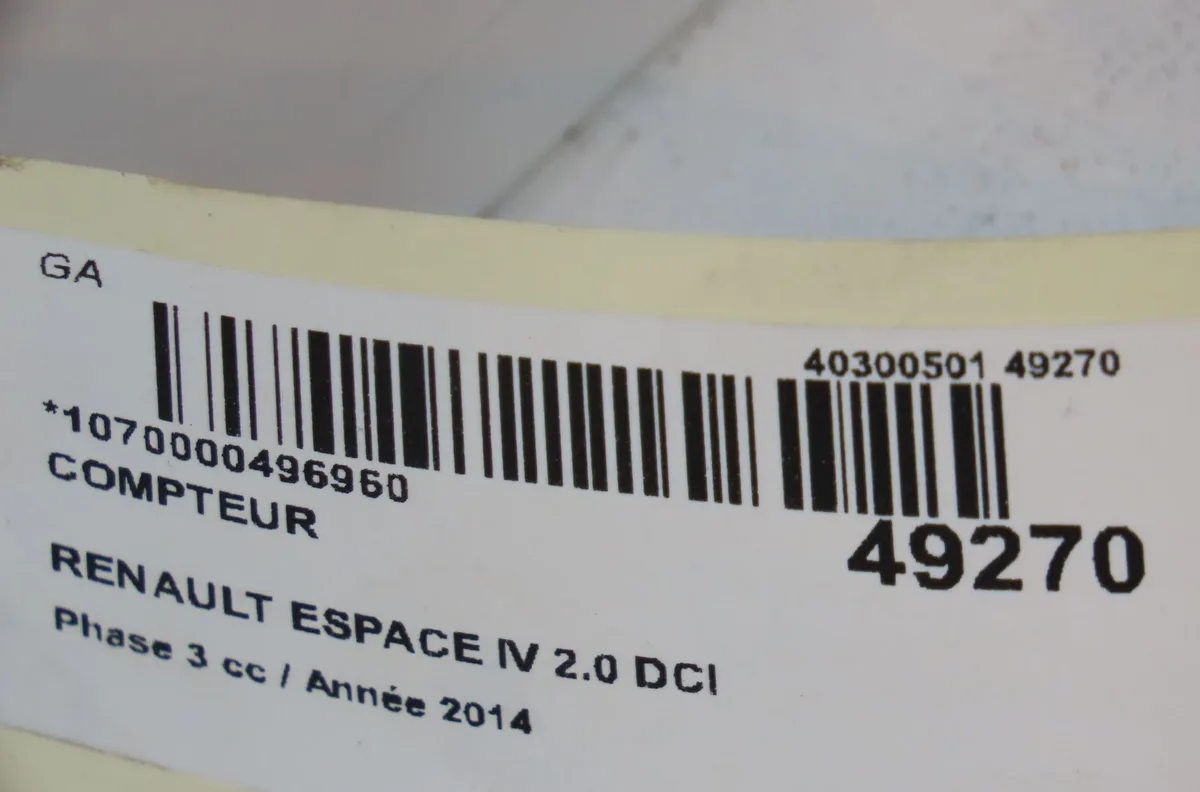 Compteur Renault ESPACE IV (JK0-1_) 2.0 dci (jk01, jk02, jk1j, jk1k, jk1h) (2006) occasion