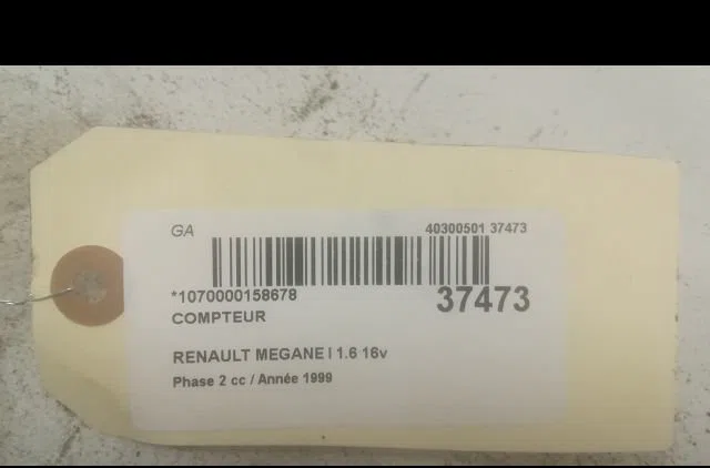 Compteur Renault MEGANE I (BA0-1_) 1.6 16v (ba04, ba0b, ba11, ba1j, ba16, ba19, ba1k, ba1v,... (1999-2002) occasion
