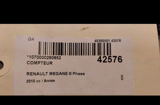 Compteur Renault MEGANE III 3-5 portes (BZ0-1_, B3_) 1.4 tce (bz0f, bz1v) (2009) occasion