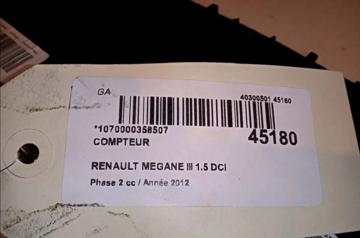 Compteur Renault MEGANE III 3-5 portes (BZ0-1_, B3_) 1.5 dci (bz09, bz0d, bz1w, bz29, bz14) (2009) 5 portes occasion