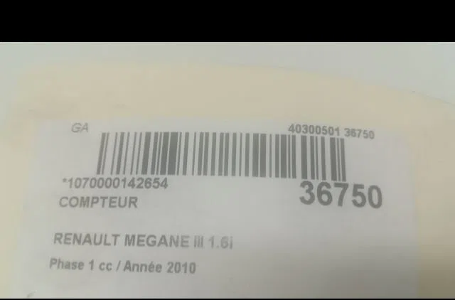 Compteur Renault MEGANE III 3-5 portes (BZ0-1_, B3_) 1.6 16v hi-flex (bz03) (2008-2015) occasion