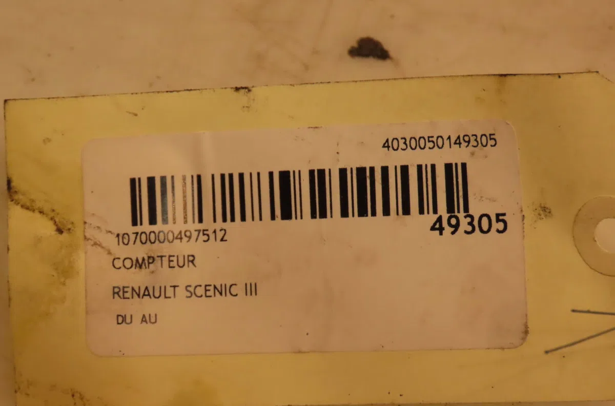 Compteur Renault SCÉNIC III (JZ0-1_) 1.2 tce (jz16) (2013) occasion