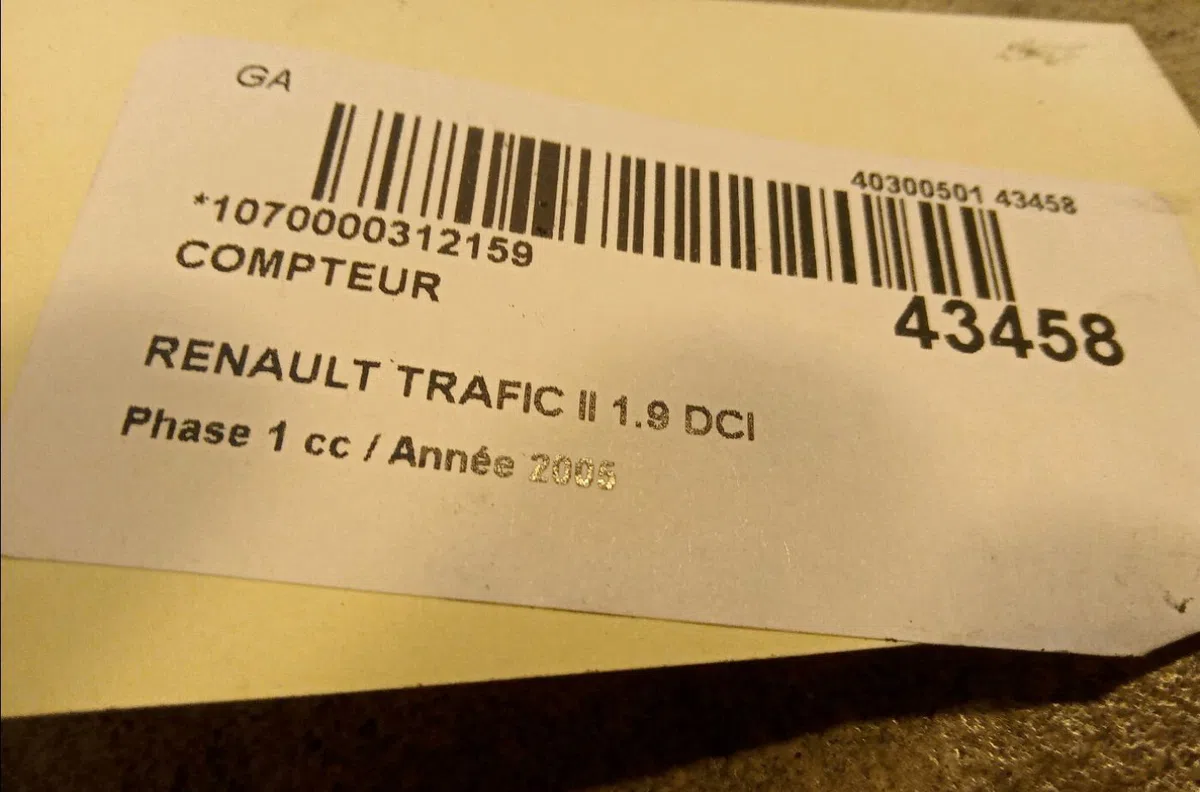 Compteur Renault TRAFIC II Camionnette (FL) 1.9 dci 100 (fl0c) (2001-2006) occasion