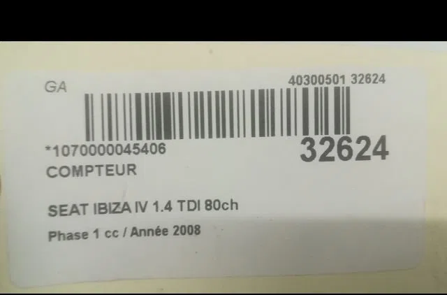 Compteur Seat IBIZA IV (6J5, 6P1) 1.4 tdi (2008-2010) 5 portes occasion