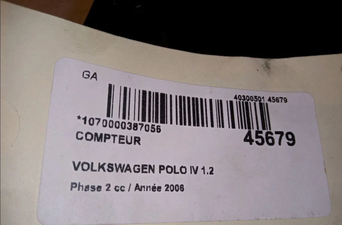 Compteur Volkswagen POLO (9N_, 9A_) 1.2 12v (2001-2007) 5 portes occasion