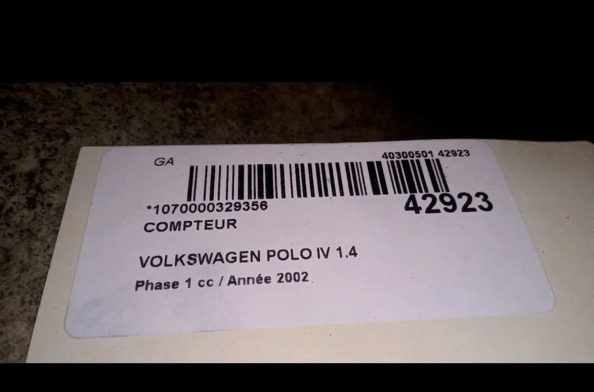 Compteur Volkswagen POLO (9N_, 9A_) 1.4 tdi (2001-2005) occasion