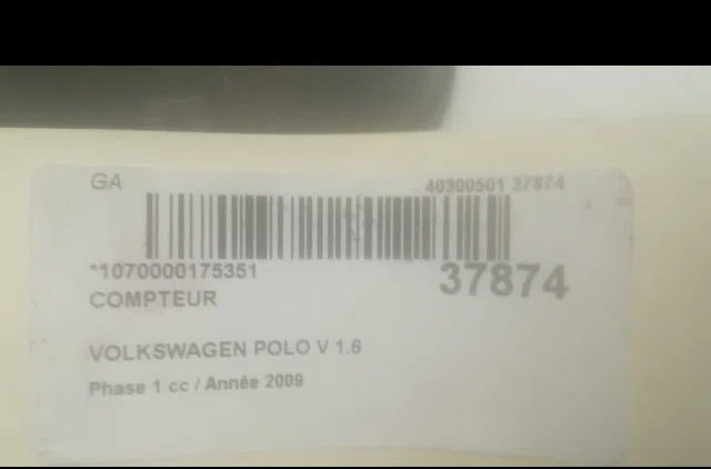 Compteur Volkswagen POLO V (6R1, 6C1) 1.6 tdi (2009) 5 portes occasion