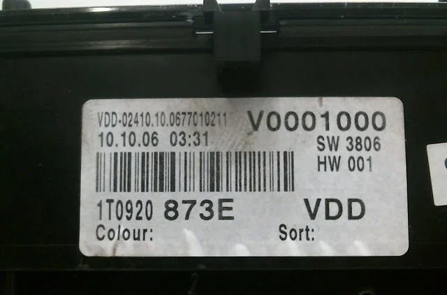 Compteur Volkswagen TOURAN (1T1, 1T2) 2.0 tdi 16v (2003-2010) 5 portes occasion