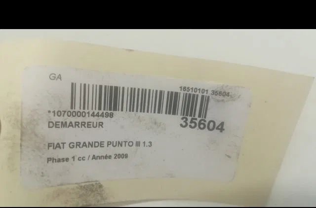 Démarreur FIAT GRANDE PUNTO III 2009 occasion