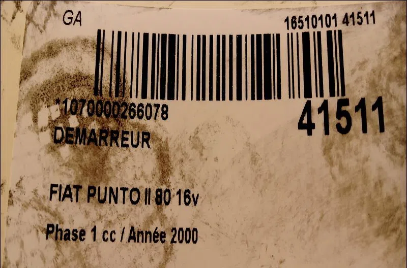 Démarreur Fiat PUNTO (188_) 1.2 16v 80 (188.233, .235, .253, .255, .333, .353, .639,... (1999-2006) occasion