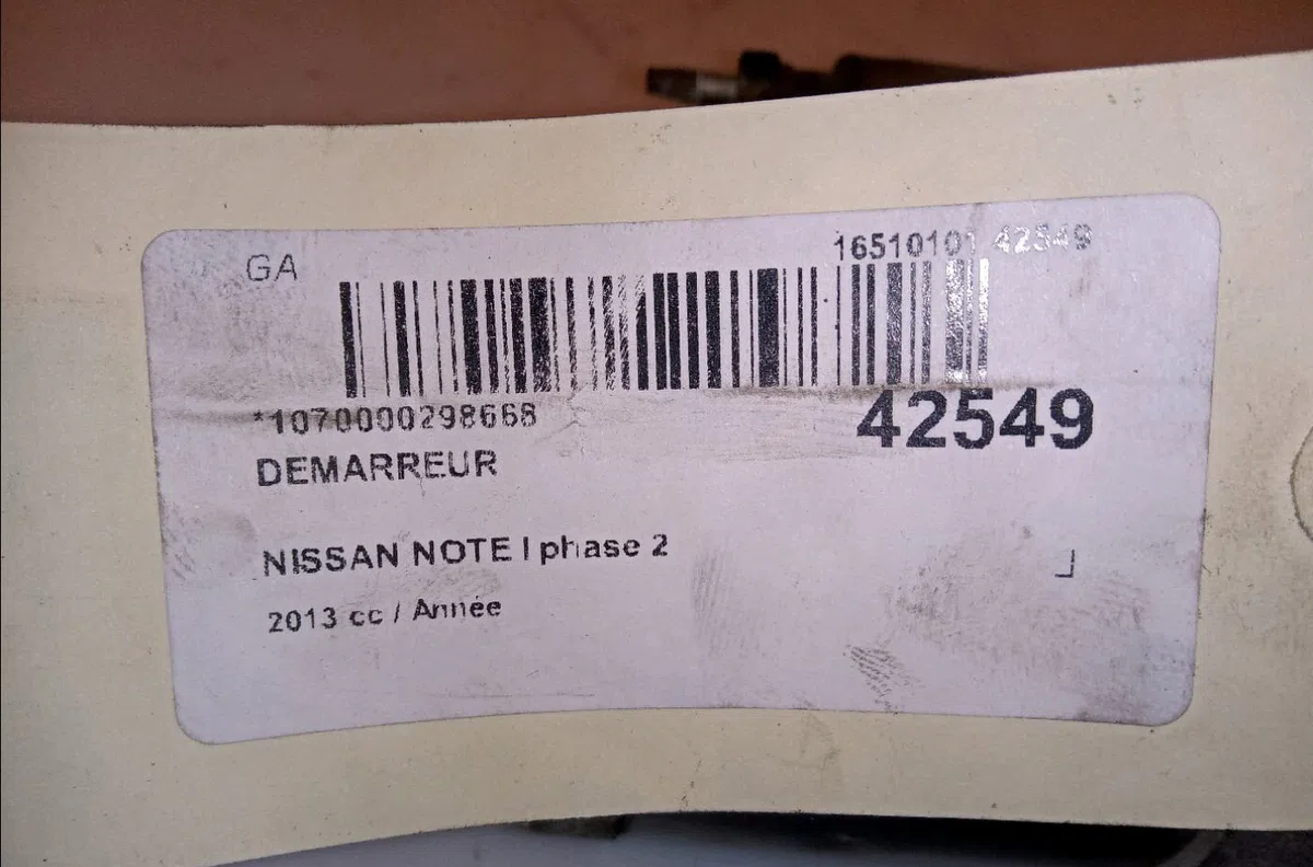 Démarreur Nissan NOTE (E11, NE11) 1.6 (2006-2012) occasion